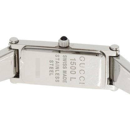 Gucci Watches Quartz 1500L Stainless Steel , Stainless Steel Silver Square Face 1P Diamond Bangle