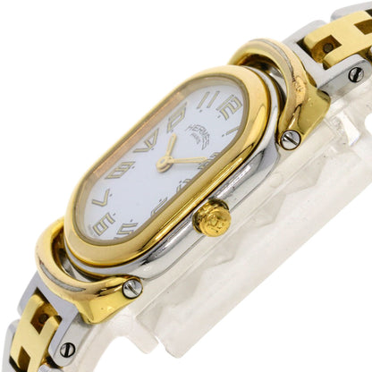 Hermes Watches Quartz Ra1.240 Stainless Steel , Ssxgp Gold Rally White Dial Women