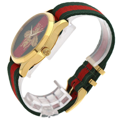 Gucci Watches Quartz Ya126.4 Gold Plated, Nylon Gold G Timeless Marche De Merveille Red X Green