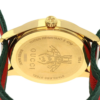 Gucci Watches Quartz Ya126.4 Gold Plated, Nylon Gold G Timeless Marche De Merveille Red X Green