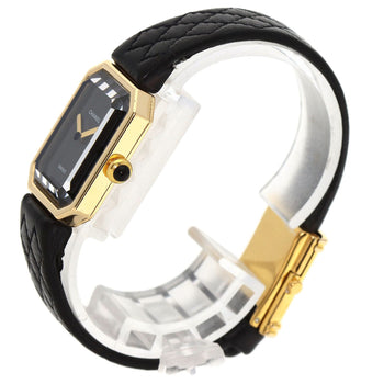 Chanel Watches Quartz H0090 K18Yg, Leather Gold Premiere Black Dial Women
