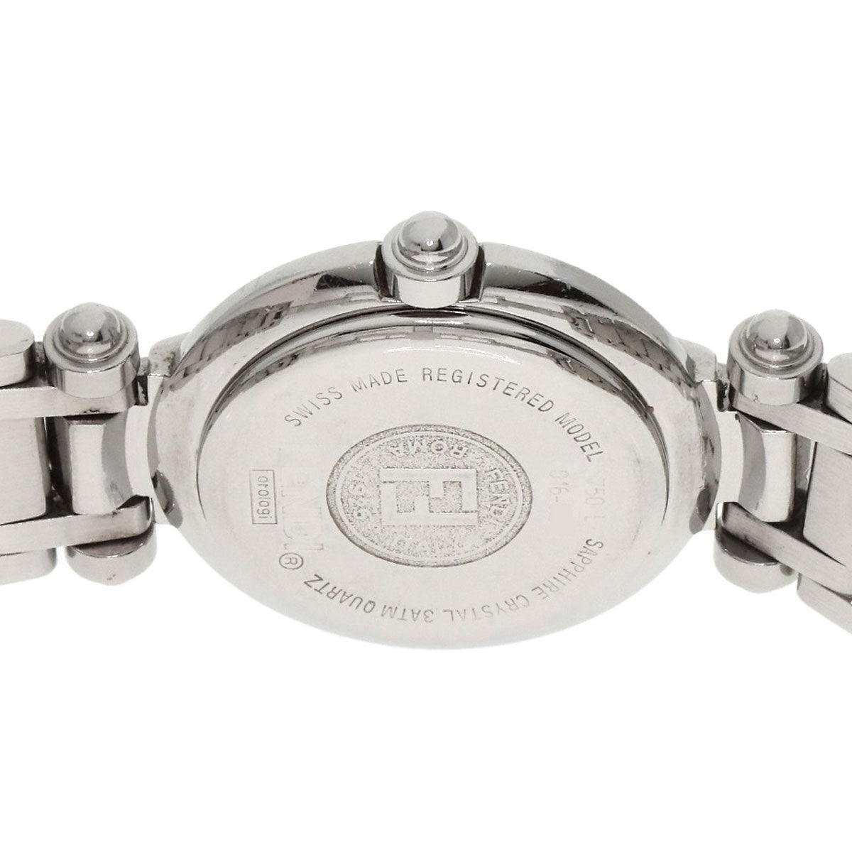 Fendi Watches Quartz 750L Stainless Steel , Stainless Steel Silver Zucca Pattern Round Face White