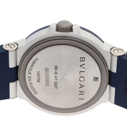 Bvlgari Watches Mechanical Automatic Bb40Atgmt Aluminum, Rubber Blue Aluminum Gmt Blue Dial Mens
