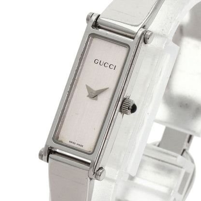 Gucci Watches Quartz 1500L Stainless Steel , Stainless Steel Silver Square Face Bangle Silver Dial
