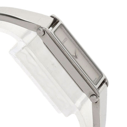 Gucci Watches Quartz 1500L Stainless Steel , Stainless Steel Silver Square Face Bangle Silver Dial