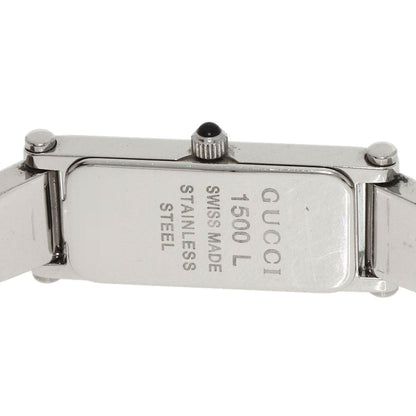 Gucci Watches Quartz 1500L Stainless Steel , Stainless Steel Silver Square Face Bangle Silver Dial