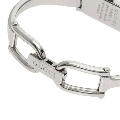 Gucci Watches Quartz 1500L Stainless Steel , Stainless Steel Silver Square Face Bangle Silver Dial