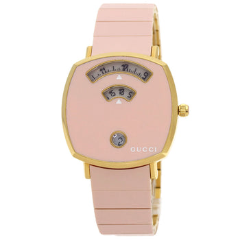 Gucci Watches Quartz Ya157.4 Gold Plated , Gold Plated Pink Grip Pink Dial Women