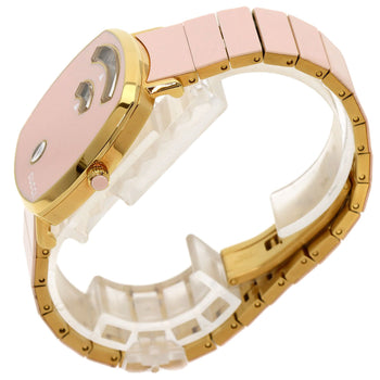 Gucci Watches Quartz Ya157.4 Gold Plated , Gold Plated Pink Grip Pink Dial Women