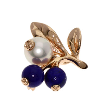 Mikimoto Pendant Top 18K Pink Gold Gold Pearl Lapis Lazuli Women