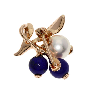 Mikimoto Pendant Top 18K Pink Gold Gold Pearl Lapis Lazuli Women