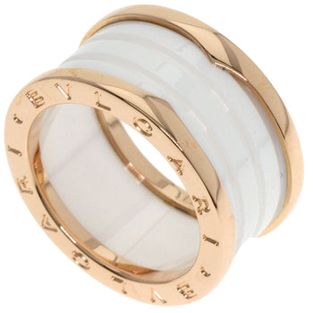 Bvlgari Ring 18K Pink Gold Gold B-Zero1 B-Zero One 4-Band White Ceramic #57