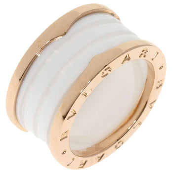 Bvlgari Ring 18K Pink Gold Gold B-Zero1 B-Zero One 4-Band White Ceramic #57