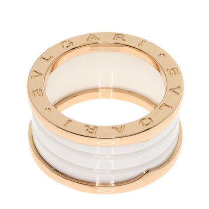 Bvlgari Ring 18K Pink Gold Gold B-Zero1 B-Zero One 4-Band White Ceramic #57