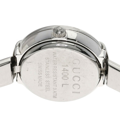 Gucci Watches Quartz 1400L Stainless Steel Silver Round Face Black Dial
