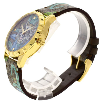 Gucci Watches Quartz Ya1264187 Gold Plated Gold G Timeless Tiger Motif Tiger Pattern Dial