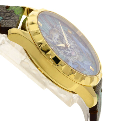 Gucci Watches Quartz Ya1264187 Gold Plated Gold G Timeless Tiger Motif Tiger Pattern Dial