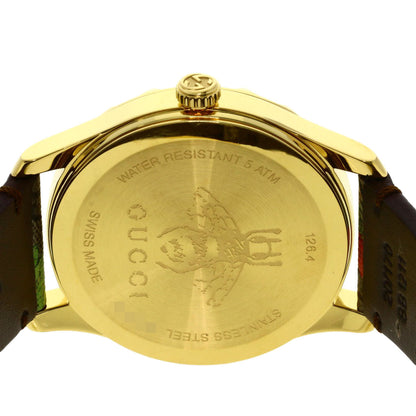 Gucci Watches Quartz Ya1264187 Gold Plated Gold G Timeless Tiger Motif Tiger Pattern Dial