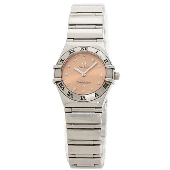 Omega Watches Quartz 1561.61 Stainless Steel Silver Constellation Orange Dial