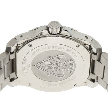 Gucci Watches Quartz Ya136.2 Stainless Steel Silver Dive Dive Black Dial