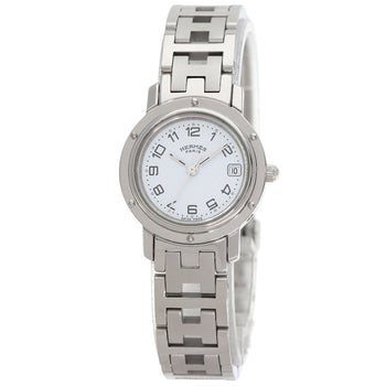 Hermes Watches Quartz Cl4.210 Stainless Steel White Clipper White Dial