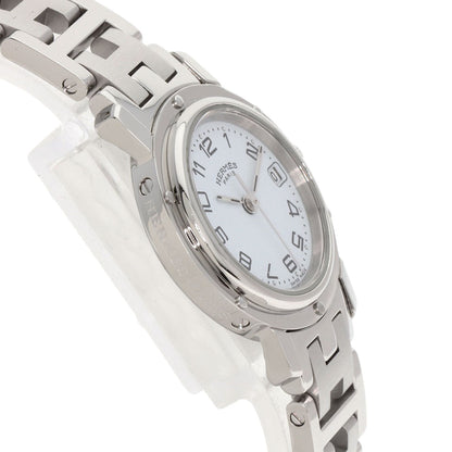 Hermes Watches Quartz Cl4.210 Stainless Steel White Clipper White Dial