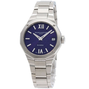 Baume & Mercier Watches Quartz Moa10728 Stainless Steel Silver Riviera Purple Dial