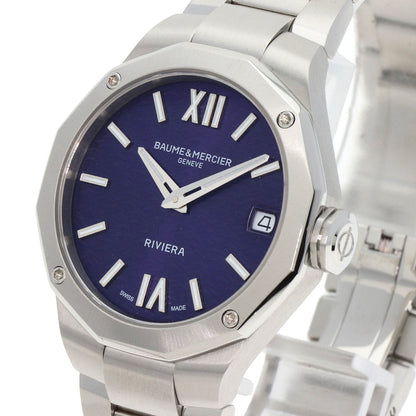 Baume & Mercier Watches Quartz Moa10728 Stainless Steel Silver Riviera Purple Dial