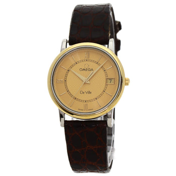 Omega Watches Quartz Gold Plated Gold De Ville Prestige Champagne Gold Dial