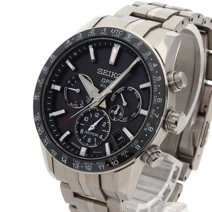 Seiko Watches Solar Powered Radio Watch Sbxc003 5X53-0Ab0 Titanium Ceramic Silver Astron Black Dial