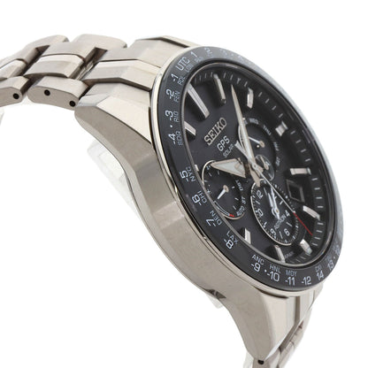 Seiko Watches Solar Powered Radio Watch Sbxc003 5X53-0Ab0 Titanium Ceramic Silver Astron Black Dial