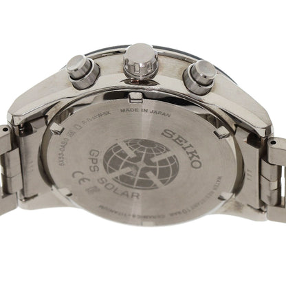 Seiko Watches Solar Powered Radio Watch Sbxc003 5X53-0Ab0 Titanium Ceramic Silver Astron Black Dial