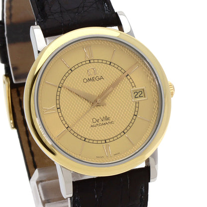 Omega Watches Mechanical Automatic Gold Plated Gold De Ville Prestige Champagne Gold Dial