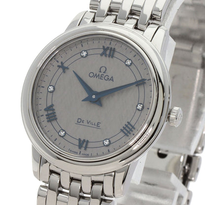 Omega Watches Quartz 424.10.27.60.56.002 Stainless Steel Silver De Ville Prestige 1.1" Silver Dial