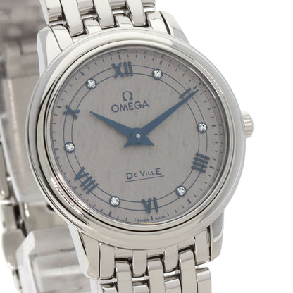 Omega Watches Quartz 424.10.27.60.56.002 Stainless Steel Silver De Ville Prestige 1.1" Silver Dial