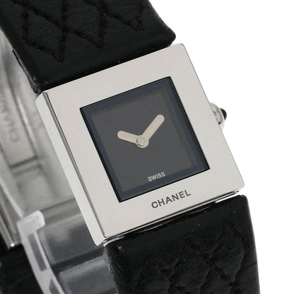 Chanel Watches Quartz H0116 Stainless Steel Silver Matrasse Black Dial