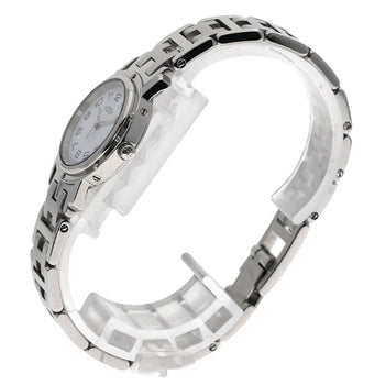 Hermes Watches Quartz Stainless Steel Silver Clipper Old Belt White Dial