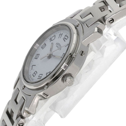 Hermes Watches Quartz Stainless Steel Silver Clipper Old Belt White Dial
