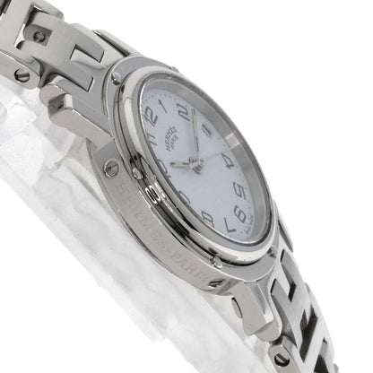 Hermes Watches Quartz Stainless Steel Silver Clipper Old Belt White Dial