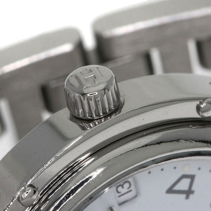 Hermes Watches Quartz Stainless Steel Silver Clipper Old Belt White Dial