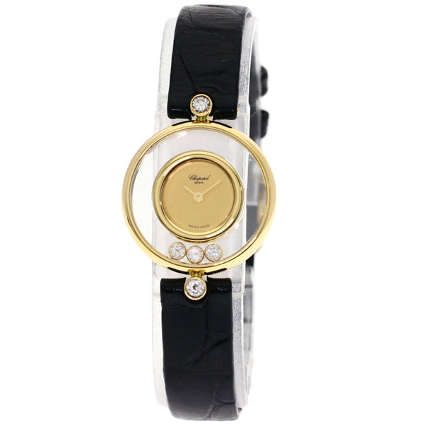 Chopard Watches Quartz 20/3929 18K Yellow Gold Gold Happy Diamond Gold Dial