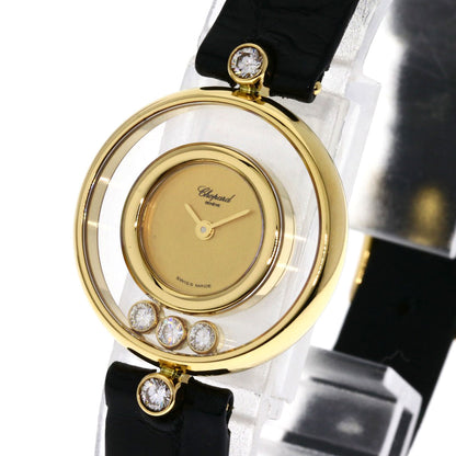 Chopard Watches Quartz 20/3929 18K Yellow Gold Gold Happy Diamond Gold Dial