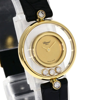 Chopard Watches Quartz 20/3929 18K Yellow Gold Gold Happy Diamond Gold Dial