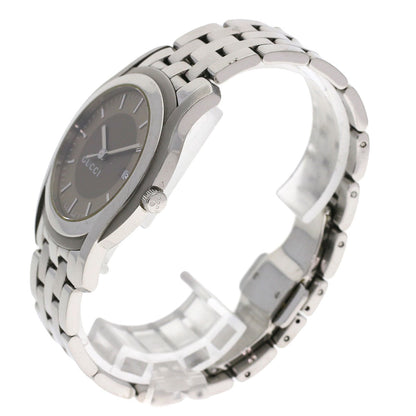 Gucci Watches Quartz 5500Xl Stainless Steel Silver Round Face Brown Dial