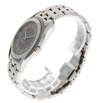 Gucci Watches Quartz 5500Xl Stainless Steel Silver Round Face Brown Dial