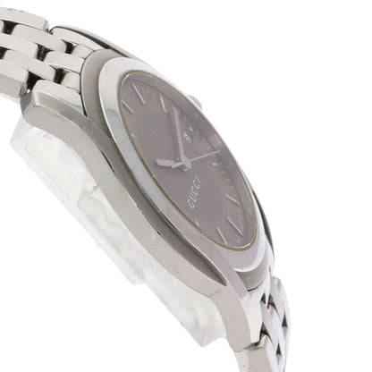 Gucci Watches Quartz 5500Xl Stainless Steel Silver Round Face Brown Dial