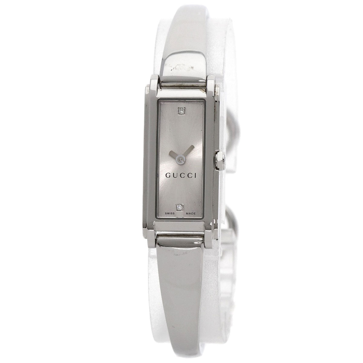 Gucci Watches Quartz 109 Stainless Steel Silver Square Face 2P Diamond Silver Dial