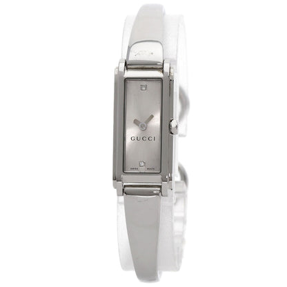 Gucci Watches Quartz 109 Stainless Steel Silver Square Face 2P Diamond Silver Dial
