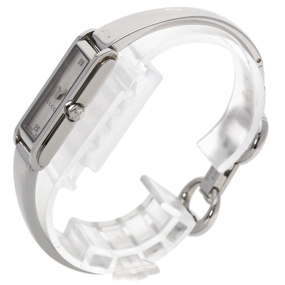 Gucci Watches Quartz 109 Stainless Steel Silver Square Face 2P Diamond Silver Dial