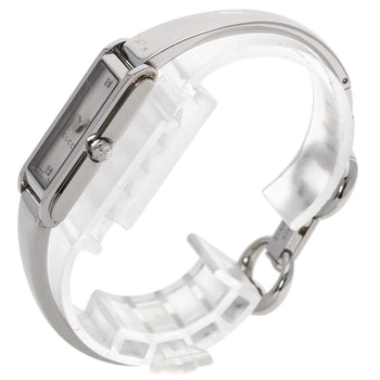 Gucci Watches Quartz 109 Stainless Steel Silver Square Face 2P Diamond Silver Dial